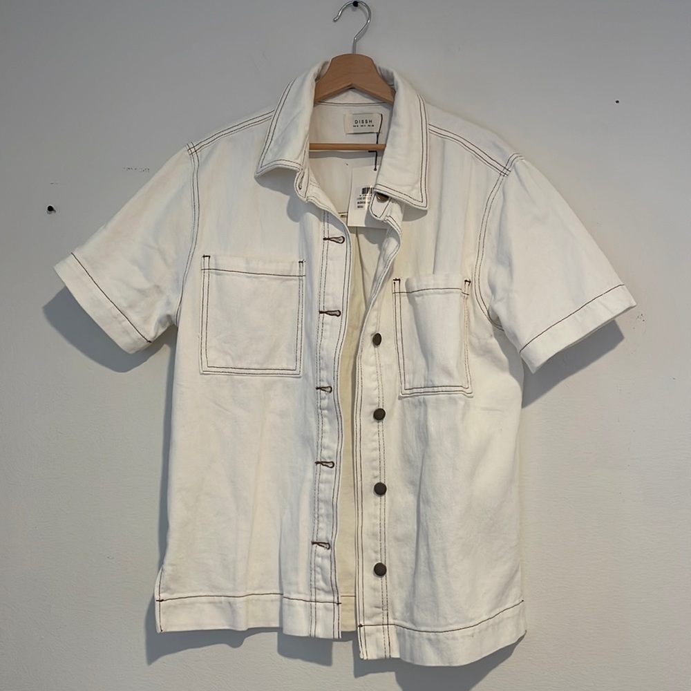 Dissh white denim top